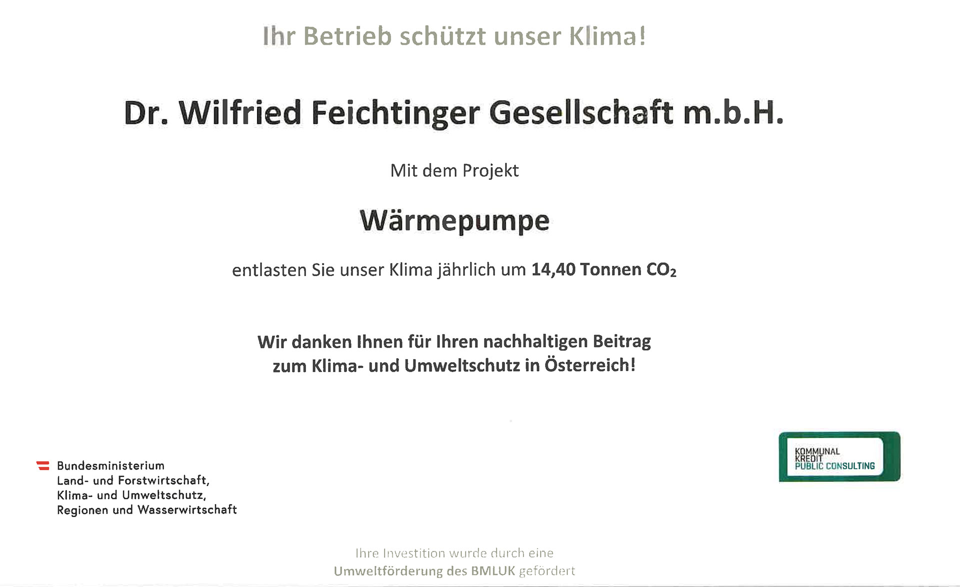 Auszeichnung des Klimaschutzministeriums
