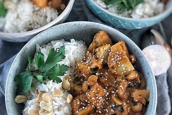 Kinderwunsch Rezept: Tofu Erdnuss Curry