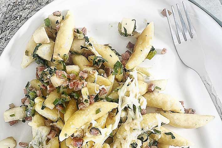 Vegetarische Schupfnudeln mit Pepp